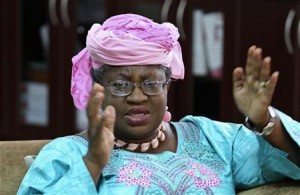 Nigeria's Finance Minister Okonjo-Iweala speaks during an interview in Abuja