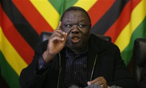 Zimbabwe Prime Minister and leader of the opposition Movement for Democratic Change (MDC) Morgan Tsvangirai speaks at a media conference in Harare