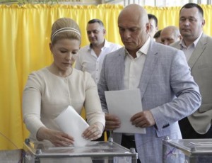 Former pm and Presidential candidate Tymoshenko casts her vote during a presidential election at a polling station in Dnipropetrovsk