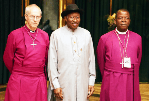 President Jonathan with Welby, Okoh