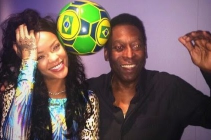 Rihanna Meets Football Legend Pele In Brazil   Channels Television  brazil football on tv