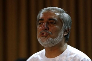 Afghan presidential candidate Abdullah Abdullah speaks during a news conference in Kabul