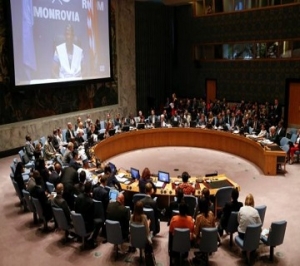 Members of the Security Council attend a meeting on the Ebola crisis at U.N. headquarters in New York