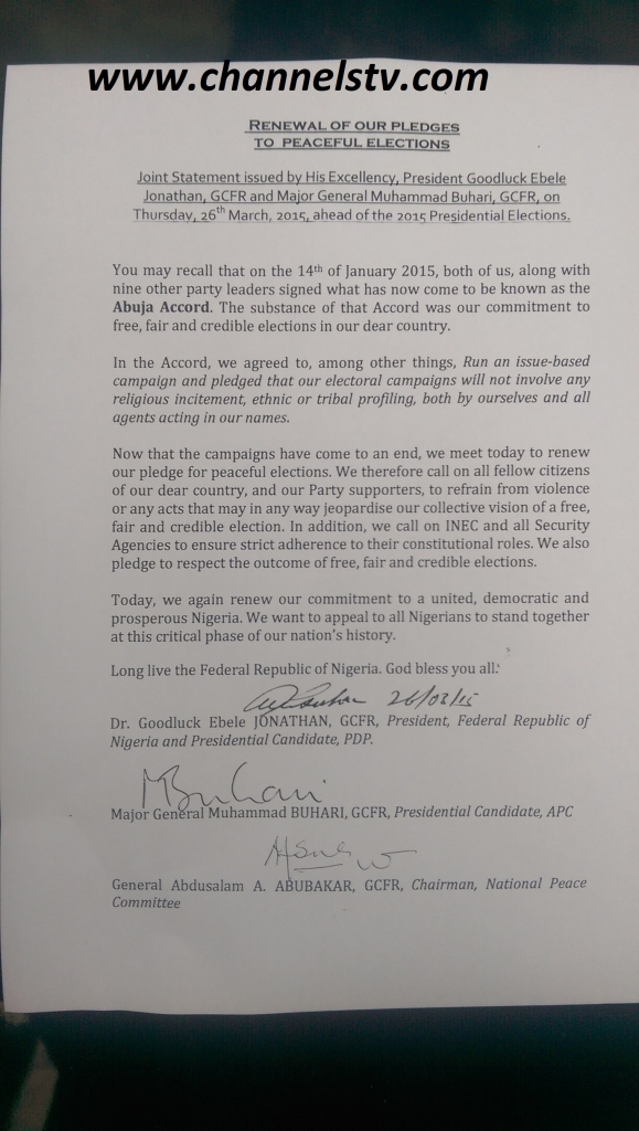 Jonathan Buhari pledge