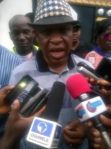 Delta State APC governorship candidate, Olorogun O'tega Emerhor, after voting.