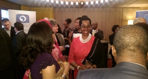 Mrs Momoh and guests at the launch of Channels 24 at Hotel Cafe Royal, London
