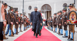 buhari arrives munich