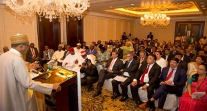 Muhammadu Buhari in India meeting with Chief Executives of Indian companies