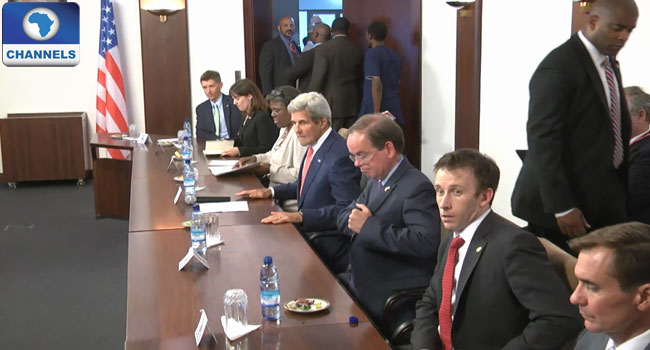 John Kerry at a meeting with Northern Nigeria governors