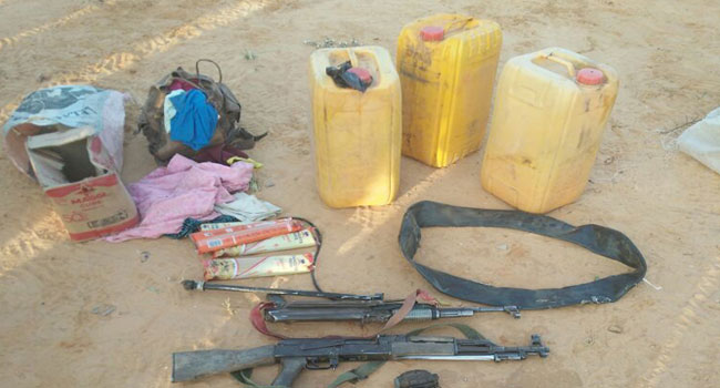 Boko-Haram-terrorists-items-recovered-in-Borno
