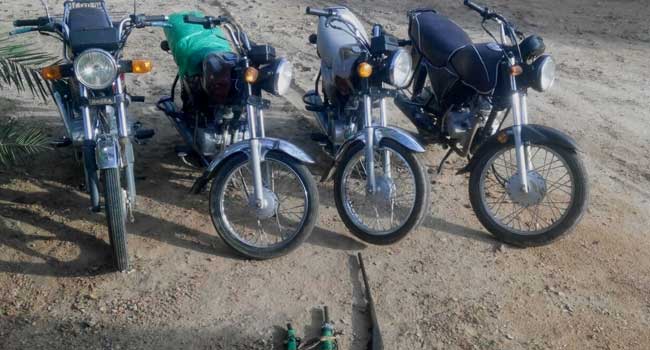 The four motorcycles recovered