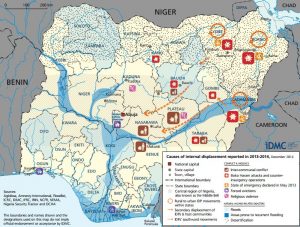 IDMC maps the flow of IDPs within the North Eastern region