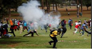 South African Police Disperse Student Protesters Outside Zuma's office