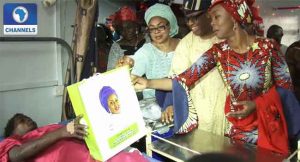 Mrs Saraki Vists Massey Hospital, Island Maternity