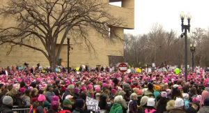 women protest against Donald Trump