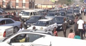 Protesting students causing gridlock