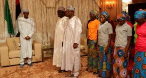 President Meets With Freed Chibok Girls, Leaves Tonight For Medical Follow-up