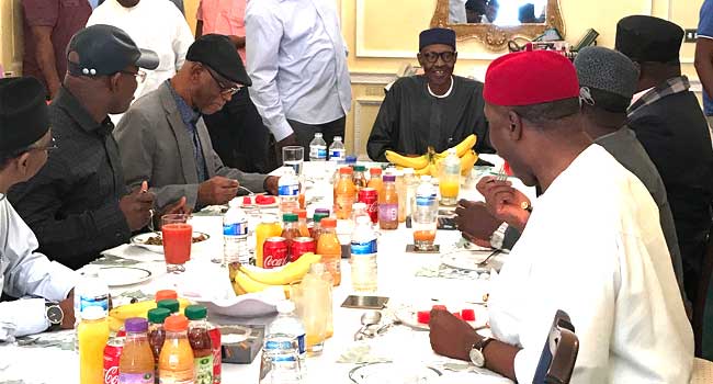 Billedresultat for Buhari and APC Governor in London