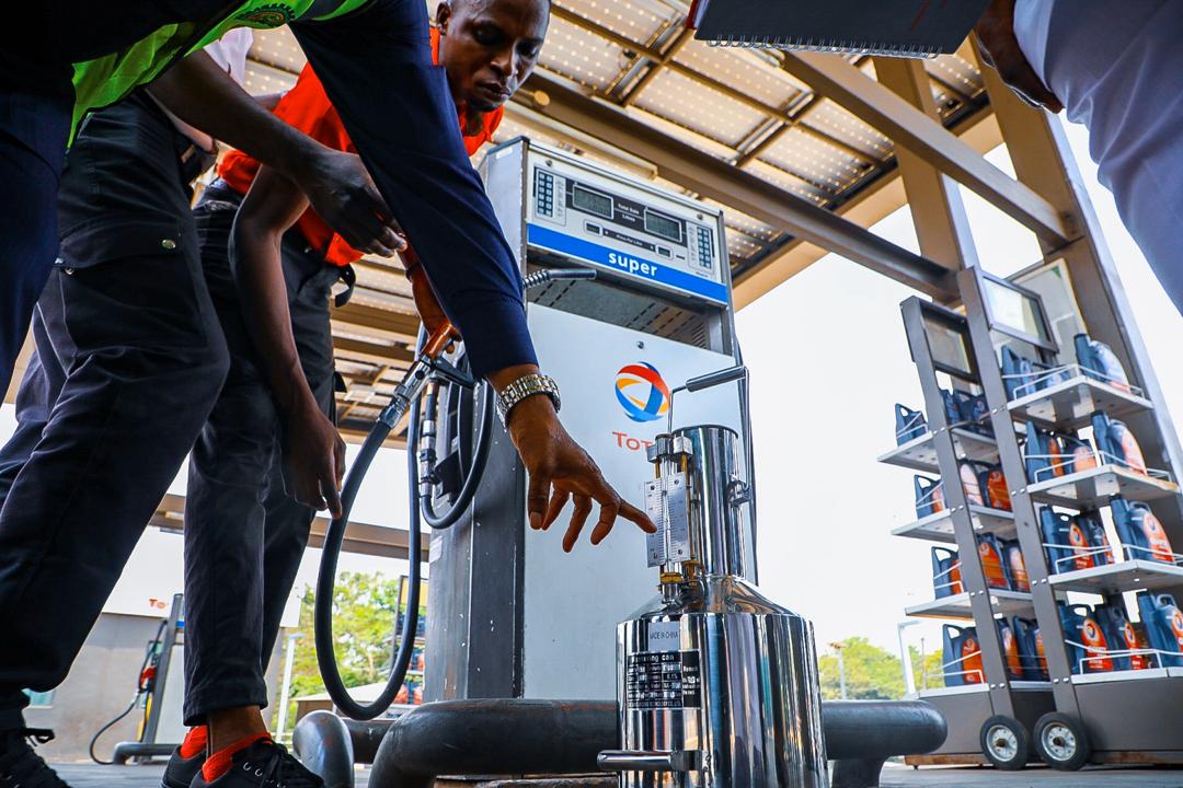 Members of the Petroleum Products Pricing Regulatory Agency (PPPRA) embark on a modulation of petroleum products prices in Abuja on March 18th, 2020 after the Federal Government’s directive to adjust the pump price of premium motor spirit to N125 per litre. Photo: Sodiq Adelakun / Channels TV