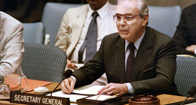 United Nations chief expresses condolences to passing of predecessor Perez de Cuellar