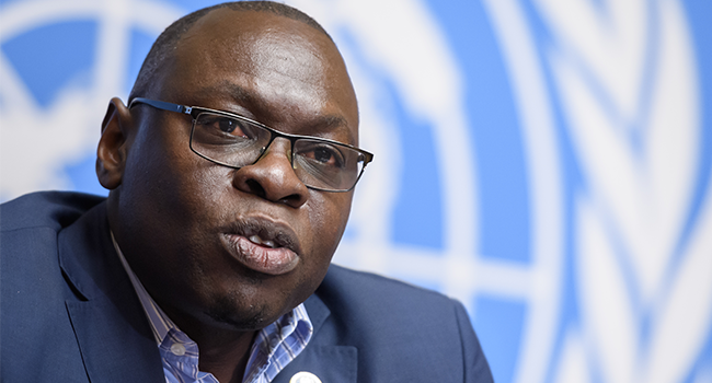 World Health Organization (WHO) Assistant Director-General Ibrahima-Soce Fall attends a press conference on the WHO Ebola operations in the Democratic Republic of the Congo on March 6, 2020 in Geneva. Fabrice COFFRINI / AFP