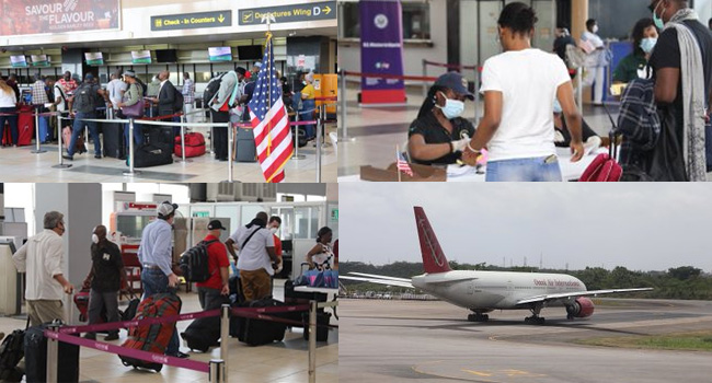 The US Mission in Nigeria said it evacuated 340 Americans from Lagos on April 18, 2020.
