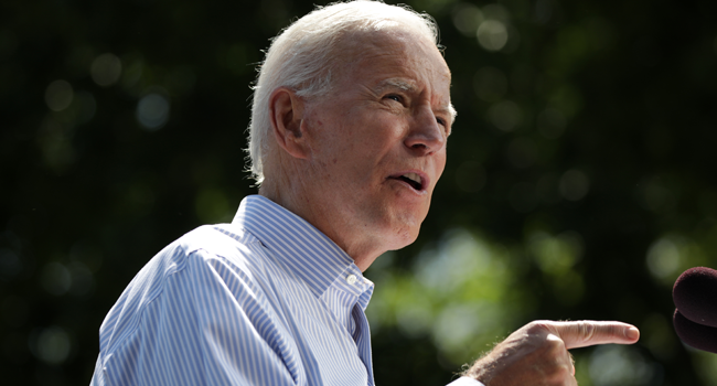 In this file photo taken on May 18, 2019, former US Vice President Joe Biden speaks during the kick off of his presidential election campaign in Philadelphia, Pennsylvania. Dominick Reuter / AFP