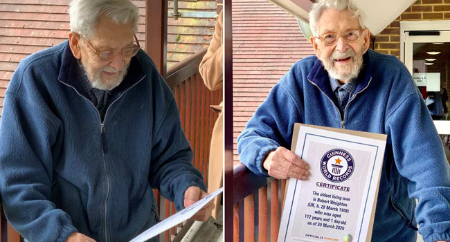 Bob Weighton, a former teacher and engineer, was crowned the world's oldest man by the Guinness World Records.