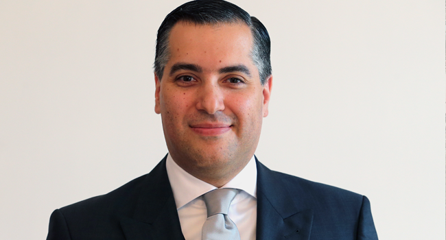 A file photo taken on July 18, 2013, shows Lebanon's ambassador to Berlin Mustapha Adib (Adib-Abdul-Wahed) posing for a picture, upon his appointment to the position, in Bellevue Castle in the German capital Berlin. WOLFGANG KUMM / DPA / AFP