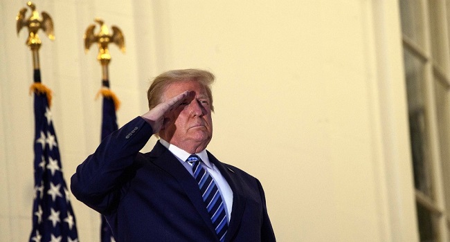 Donald Trump saluting