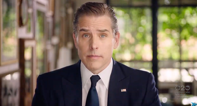 In this file photo taken on August 20, 2020 this video grab from the online broadcast of the Democratic National Convention, being held virtually amid the novel coronavirus pandemic, shows former vice-president and Democratic presidential nominee Joe Biden's son Hunter Biden speaking during the last day of the convention. DEMOCRATIC NATIONAL CONVENTION / AFP