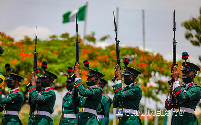 The late Chief of Army Staff, Lieutenant-General Ibrahim Attahiru and 10 other officers were buried on May 22, 2021 at the National Military Cemetery in Abuja. Sodiq Adelakun/Channels Television