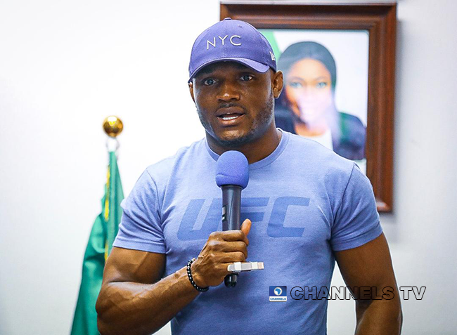 UFC Champion Kamaru Usman visited Chairman of the Nigerians in Diaspora Commission, Hon. Abike Dabiri-Erewa on June 11, 2021 in Abuja.