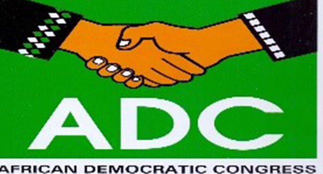 A logo of the African Democratic Congress.