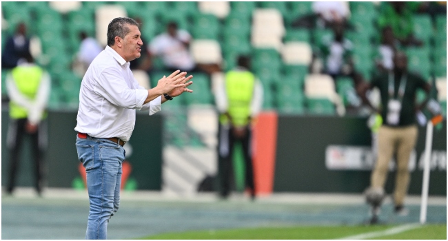 Nigeria's Portuguese coach Jose Peseiro shouts instructions to his players from the touchline during the Africa Cup of Nations (CAN) 2024 group A football match between Nigeria and Equatorial Guinea at the Alassane Ouattara Stadium in Ebimpe, Abidjan, on January 14, 2024.