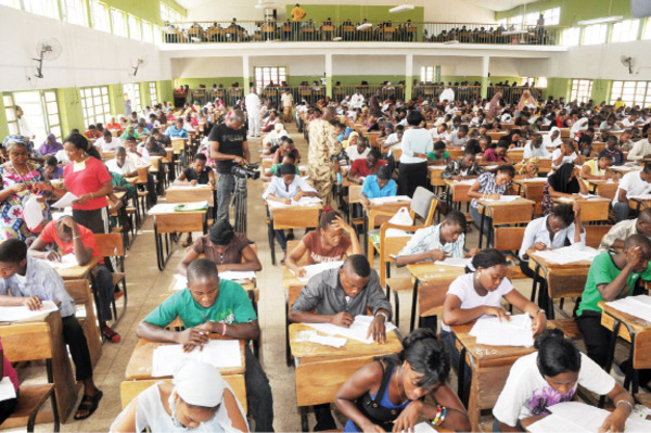 Candidates writing the Unified Tertiary Matriculation Examinations organised by JAMB