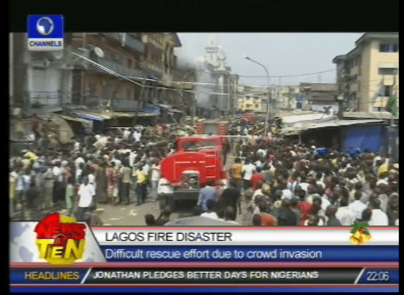 Lagos Explosion: Crowd Frustrate Fire Fighters