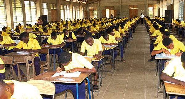 A file photo of students in an examination hall.