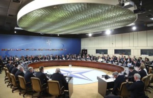 Rasmussen chairs a NATO foreign ministers meeting at the Alliance headquarters in Brussels
