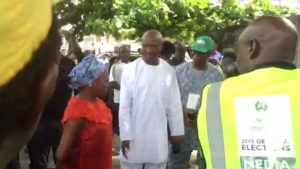 Lagos PDP's Jimi Agbaje arrives for accreditation