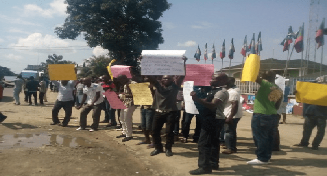 Police Tear-gas Protesting Benue Sure-P Workers