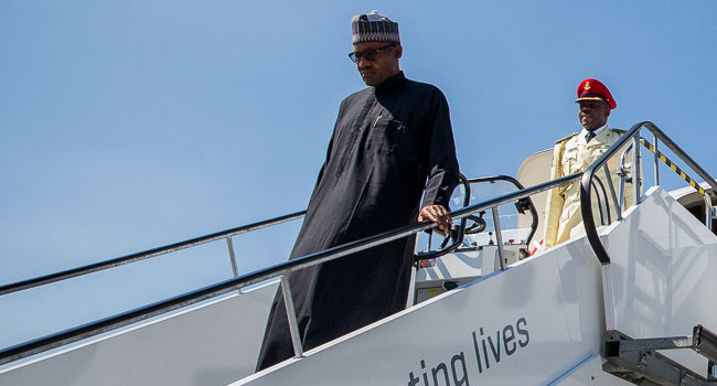 President Buhari Returns From Cameroon