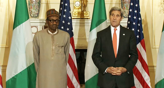 John Kerry Meets Muhammadu Buhari in Abuja