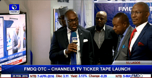 The Managing Director and Chief Executive of the FMDQ OTC Securities Exchange, Mr Onadele Koko giving a brief speech during the unveil 