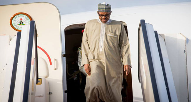 President Buhari Arrives In London