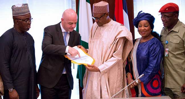 FIFA President, Gianni Infantino, Muhammadu Buhari