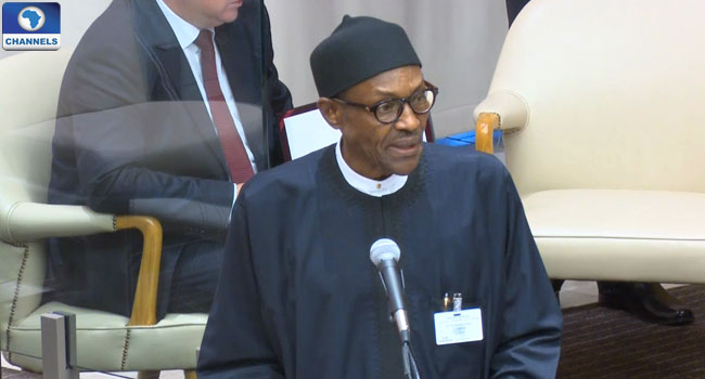 Muhammadu-Buhari-addressing-UN-On-refugees-and-Migration