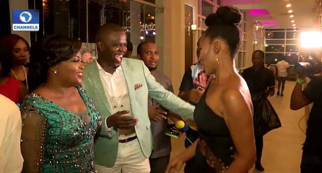 Funke Akindele Makes Appearance With Husband At ‘A Trip To Jamaica’ Premiere
