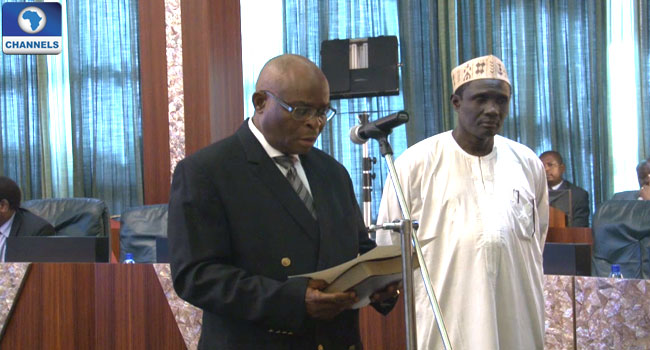 Buhari Swears In Onnoghen As Acting Chief Justice Of Nigeria