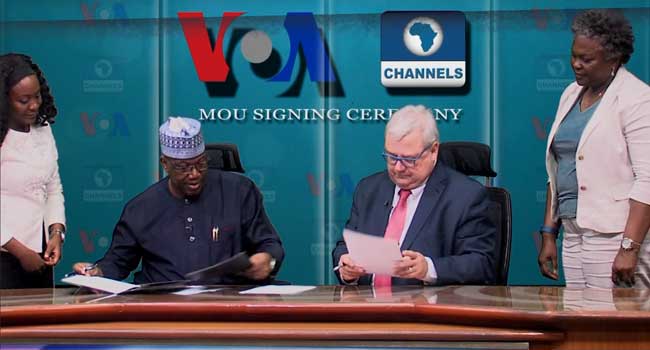 Channels TV, VOA Seal Relationship Formally